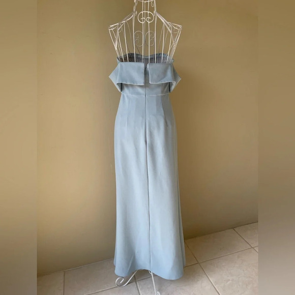 Lovers + Friends Danica Gown Blue Strapless Maxi Dress with slit Sise XS - Picture 4 of 9